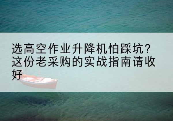 仁寿高空作业升降机厂家推荐-选高空作业升降机怕踩坑？这份老采购的实战指南请收好