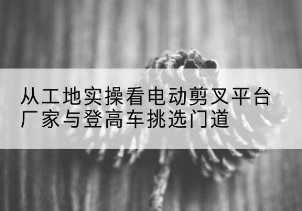 仁寿电动剪叉升降平台厂家-从工地实操看电动剪叉平台厂家与登高车挑选门道